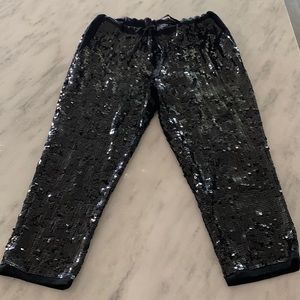 Black sequin GRYPHON jogger style - size SMALL -drawstring waist